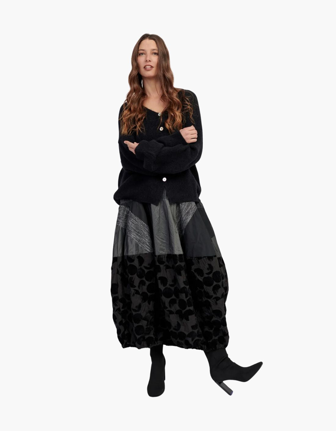 Falda maxi en patchwork de tejidos "Cocoon Mix"